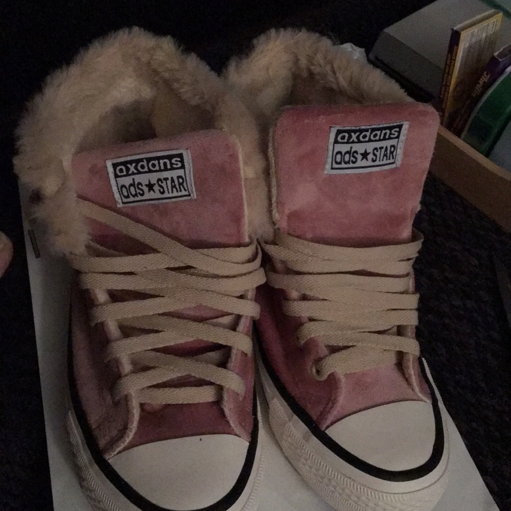 Faux fur sneakers